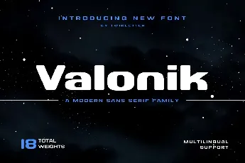 Valonik Personal Use font