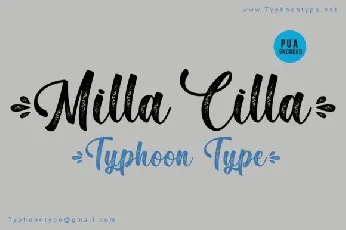 Milla Cilla Script font