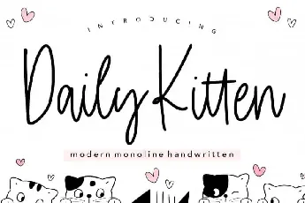 Daily Kitten Handwritten font