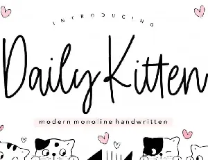 Daily Kitten Handwritten font
