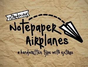 Notepaper Airplanes font