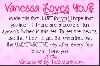 Vanessa Loves You font