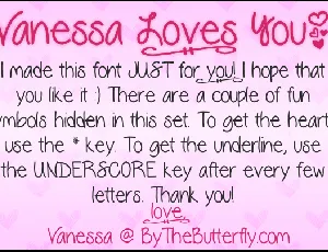 Vanessa Loves You font