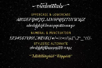 Credentials Script font