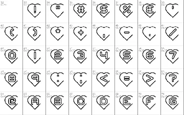 Hearts BRK font