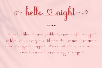 Hello Night font