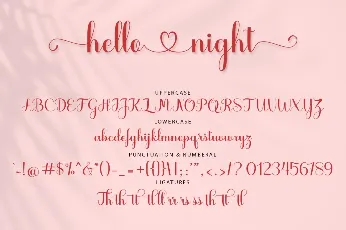 Hello Night font