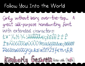 Follow You Into the World font