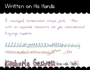 Written on His Hands font