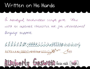 Written on His Hands font