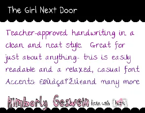 The Girl Next Door font