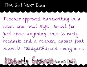 The Girl Next Door font