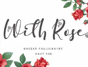 With Rose Script font