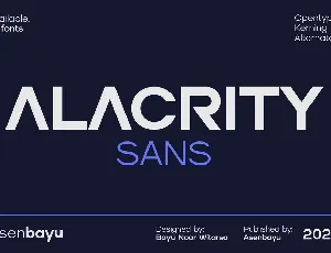 Alacrity Sans Family font