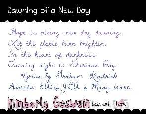 Dawning of a New Day font