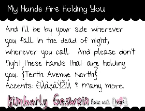 My Hands are Holding You font