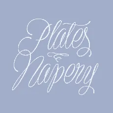 Plates Napery font