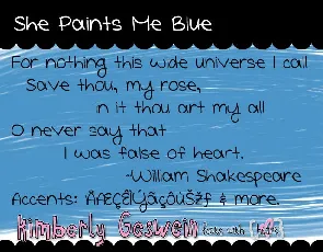 She Paints Me Blue font