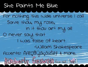 She Paints Me Blue font