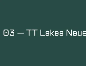 TT Lakes Neue Family font