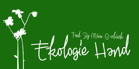 Ekologie Hand PERSONAL USE font