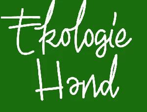 Ekologie Hand PERSONAL USE font