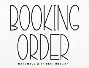Booking Order Display font
