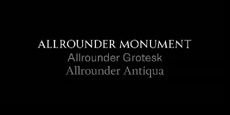 Allrounder Monument Family font