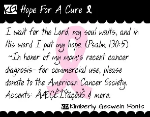 KG Hope For A Cure font