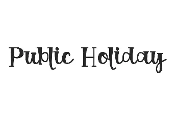 Public Holiday Demo font