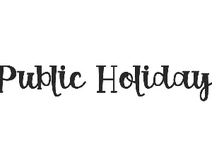 Public Holiday Demo font