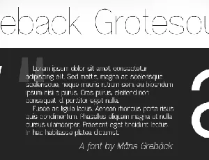 Greback Grotesque PERSONAL font