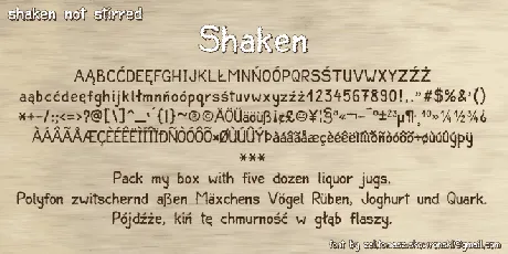 Shaken font