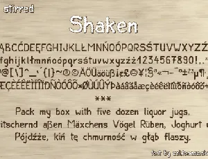 Shaken font