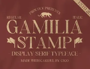 Gamilia Stamp font