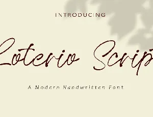 Loterio Script font