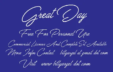 Great Day Personal Use font