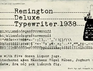Remington Deluxe Typewriter 1938 font