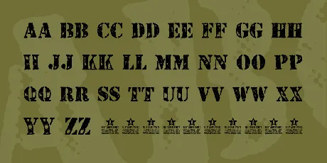 STENCILED PERSONAL USE font