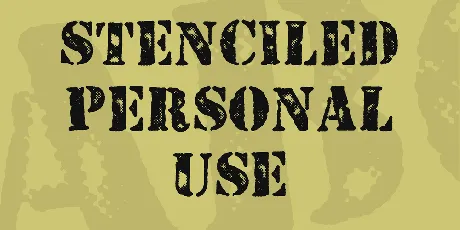 STENCILED PERSONAL USE font