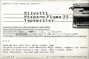 Olivetti Hispano Pluma 22 Typewriter font