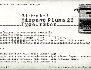 Olivetti Hispano Pluma 22 Typewriter font