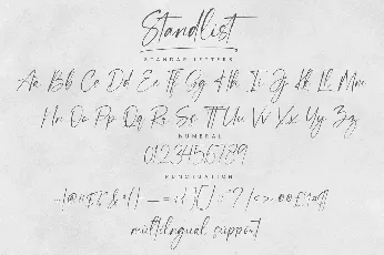 Standlist font