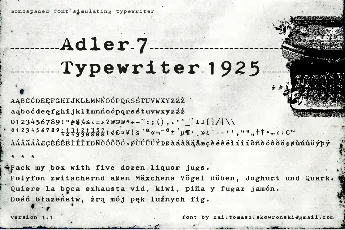 zai Adler 7 Typewriter 1925 font