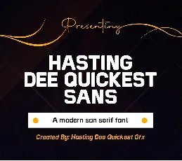 Hasting Dee Quickest font