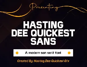 Hasting Dee Quickest font