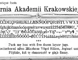 Drukarnia Akademii Krakowskiej 1674 font