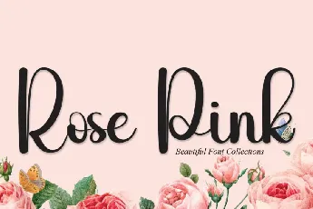 Rose Pink Script font