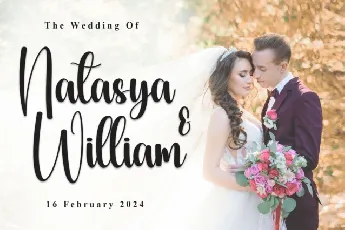 Shiny Wedding Script font