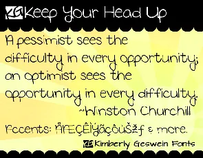 KG Keep Your Head Up font